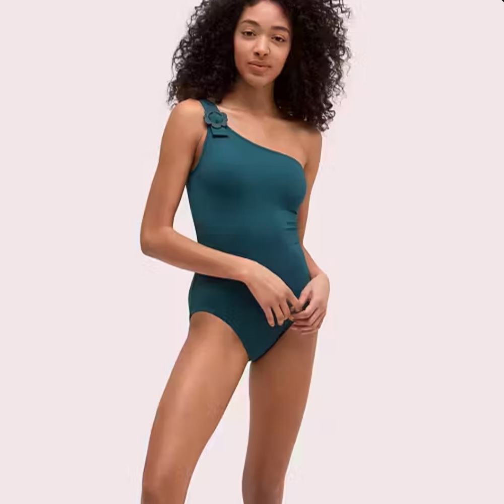 Kate Spade Daisy Buckle One Shoulder One Piece Swimsuit | Women’s Size S